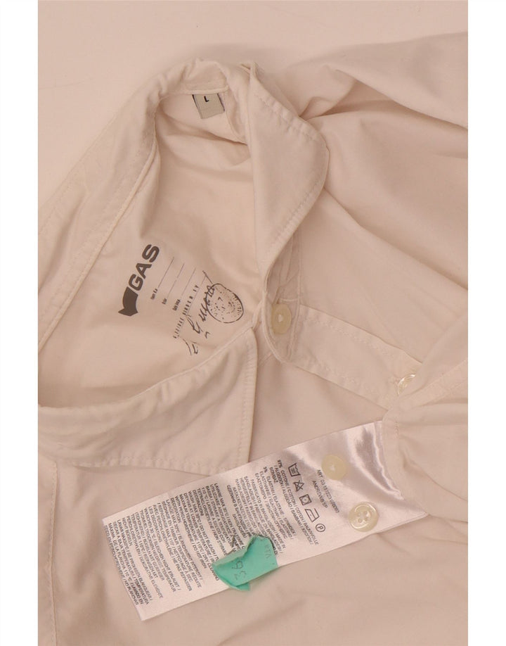 Gas Mens Shirt Large White Cotton