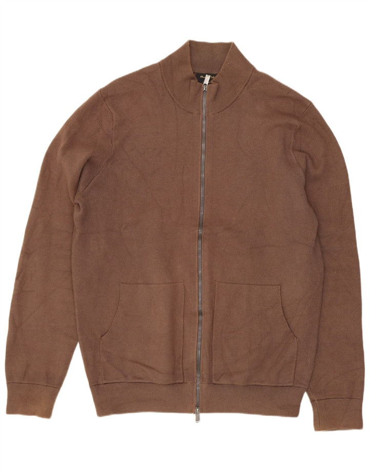 Massimo Dutti Mens Cardigan Sweater Large Brown Viscose