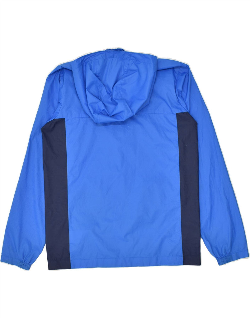 COLUMBIA Boys Hooded Rain Jacket 14-15 Years Large Blue Colourblock Nylon | Vintage Columbia | Thrift | Second-Hand Columbia | Used Clothing | Messina Hembry 