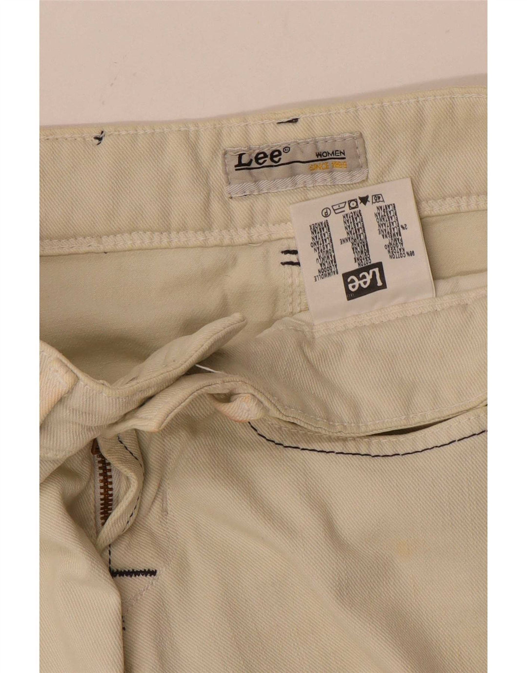 Lee Womens Amy Slim Jeans W27 L33 Off White Cotton