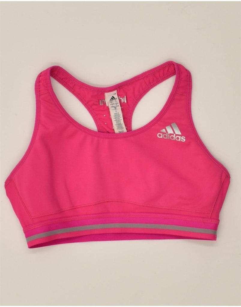 ADIDAS Womens Sport Bra Top UK 8-10 Small Pink Polyester | Vintage Adidas | Thrift | Second-Hand Adidas | Used Clothing | Messina Hembry 