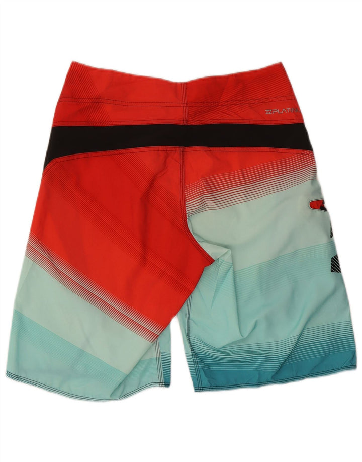 BILLABONG Mens Graphic Swimming Shorts Small  Red Colourblock Polyester