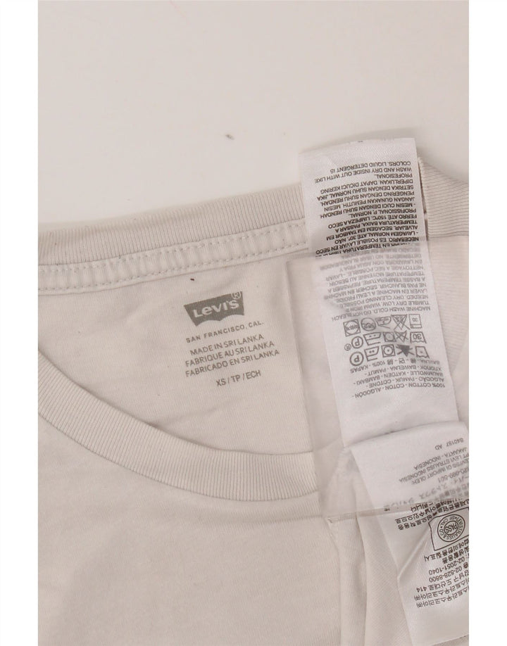 Levi's Mens Graphic T-Shirt Top XS White Colourblock Cotton