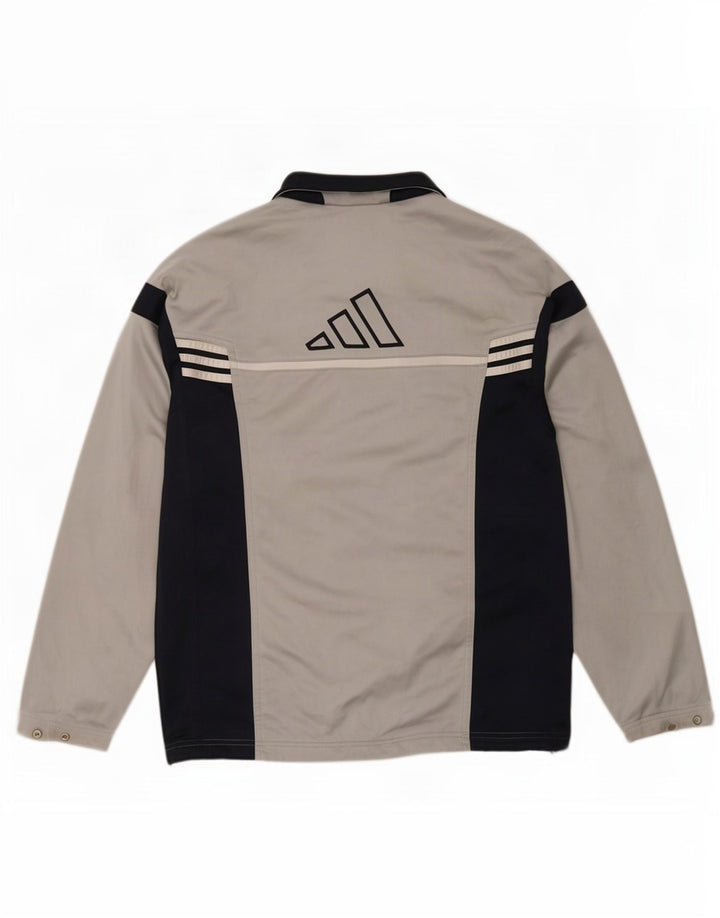 Adidas Mens Graphic Tracksuit Top Jacket Medium Grey Colourblock Polyester