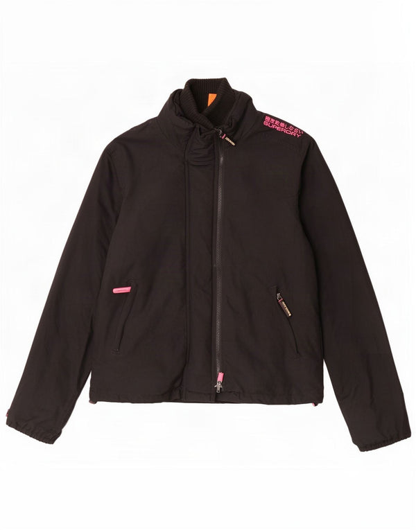 Superdry Womens The Windcheater Rain Jacket UK 18 XL Black Nylon