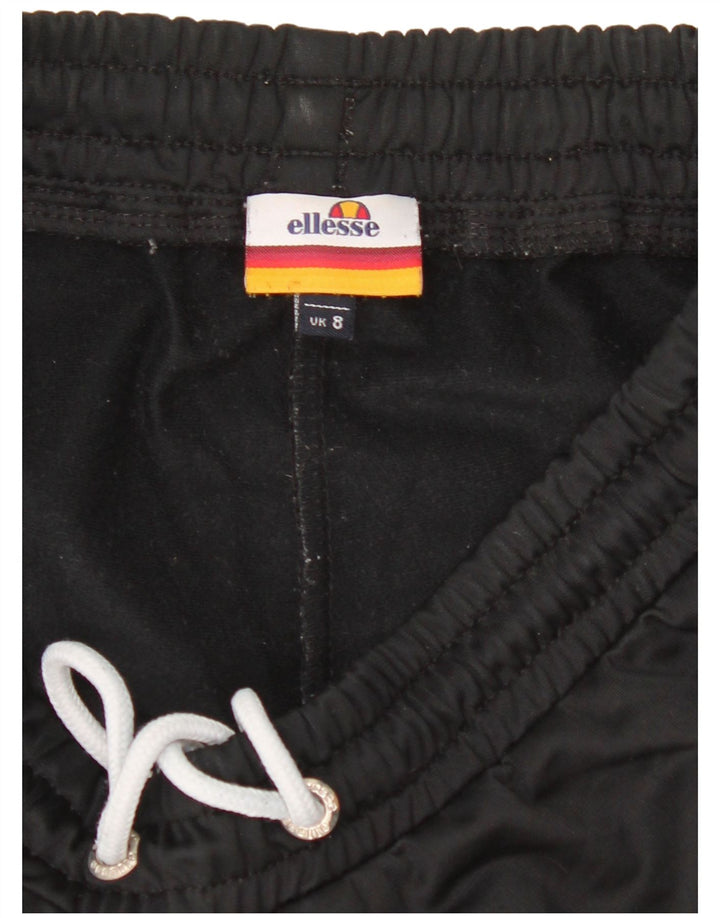 Ellesse Womens Graphic Sport Shorts UK 8 Small Black Polyester