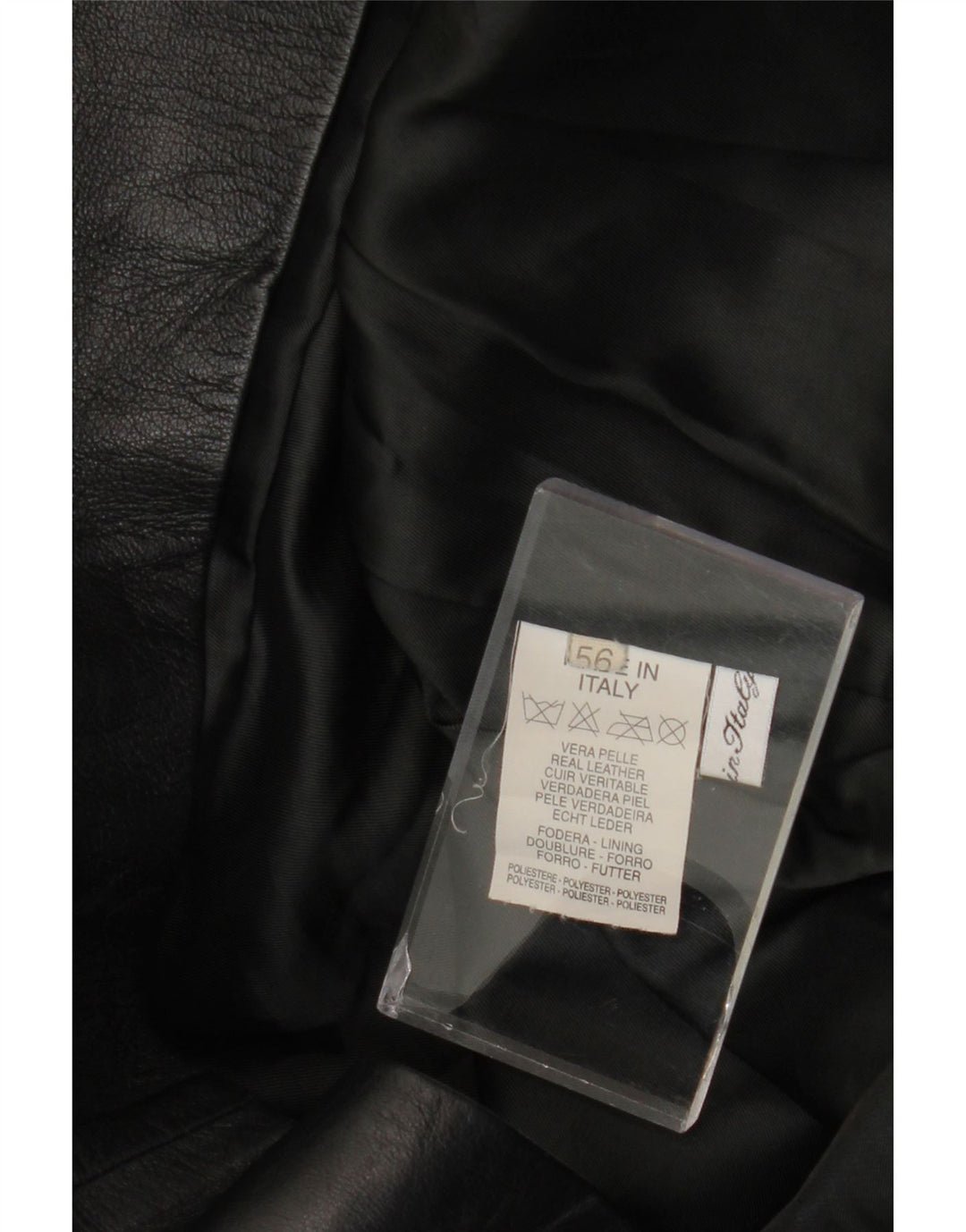 Vintage Womens Leather Jacket IT 56 3XL Black Leather