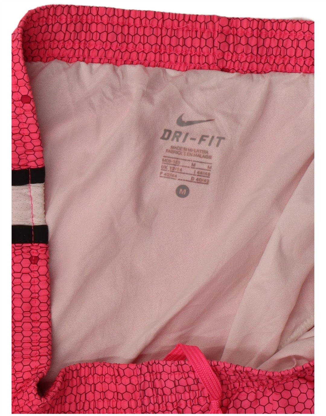 NIKE Womens Dri Fit Sport Shorts UK 12/14 Medium Pink Colourblock
