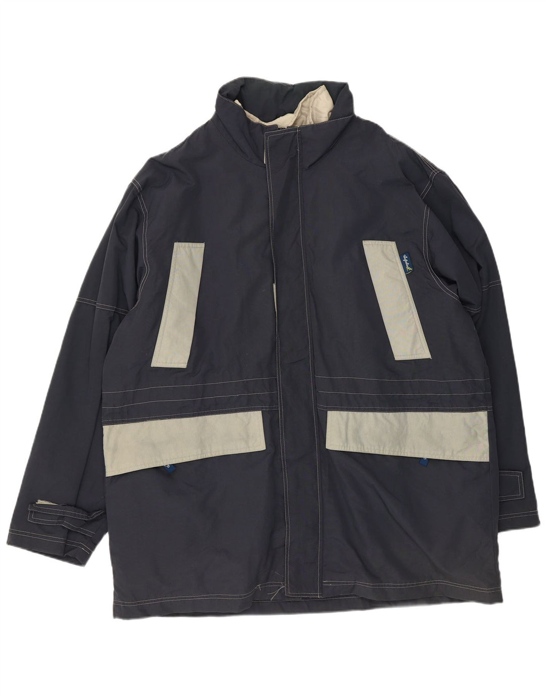 AUSTRALIAN L'ALPINA Mens Windbreaker Coat UK 42 XL Navy Blue Polyester