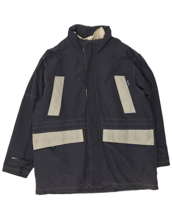 AUSTRALIAN L'ALPINA Mens Windbreaker Coat UK 42 XL Navy Blue Polyester