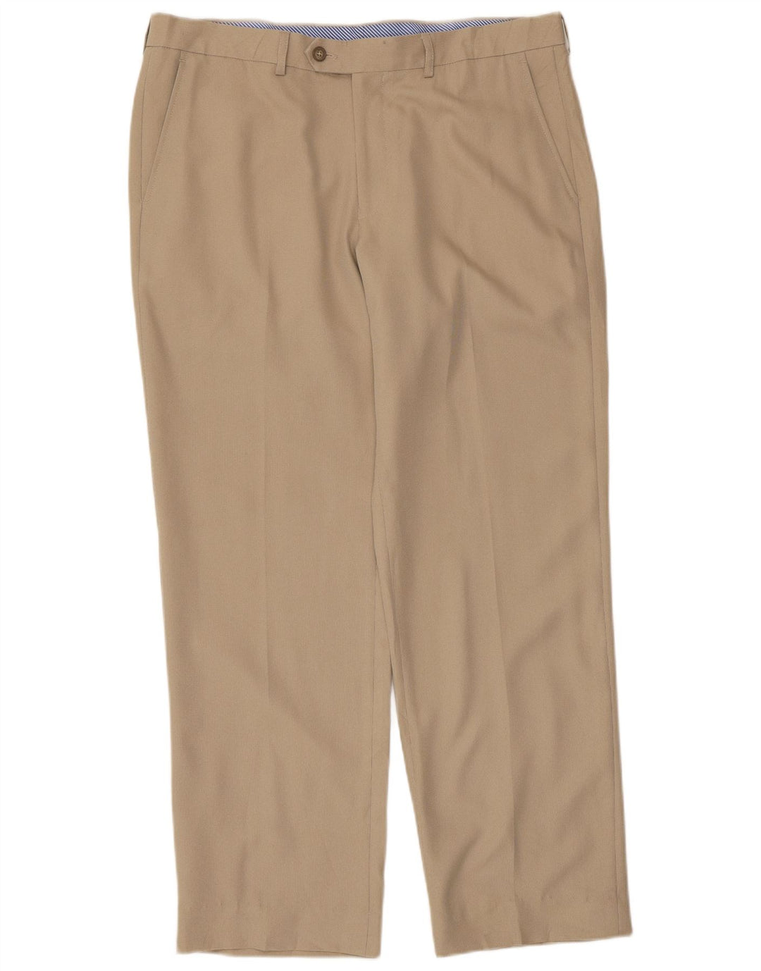 Marks & Spencer Mens Straight Suit Trousers W34 L31 Beige
