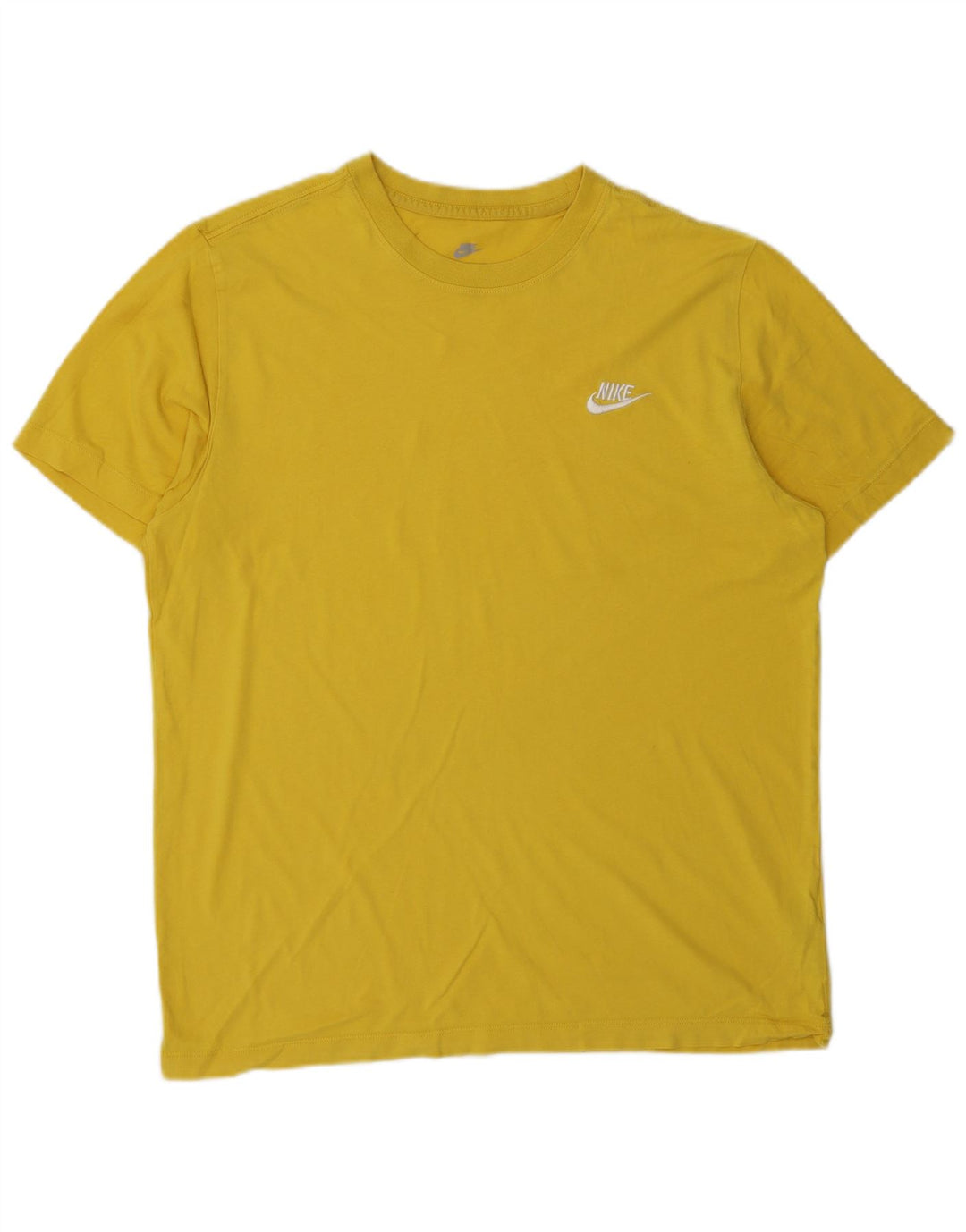 Nike Mens T-Shirt Top Medium Yellow Cotton