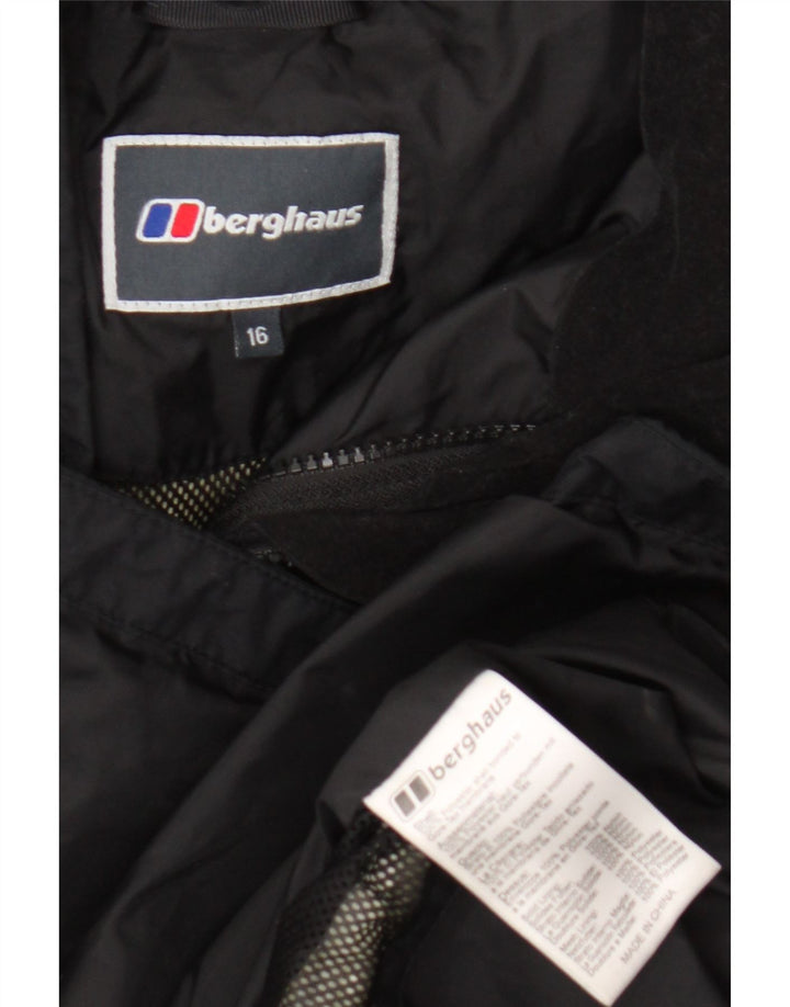 Berghaus Womens Hooded Oversized Rain Jacket UK 16 Large Black Polyester