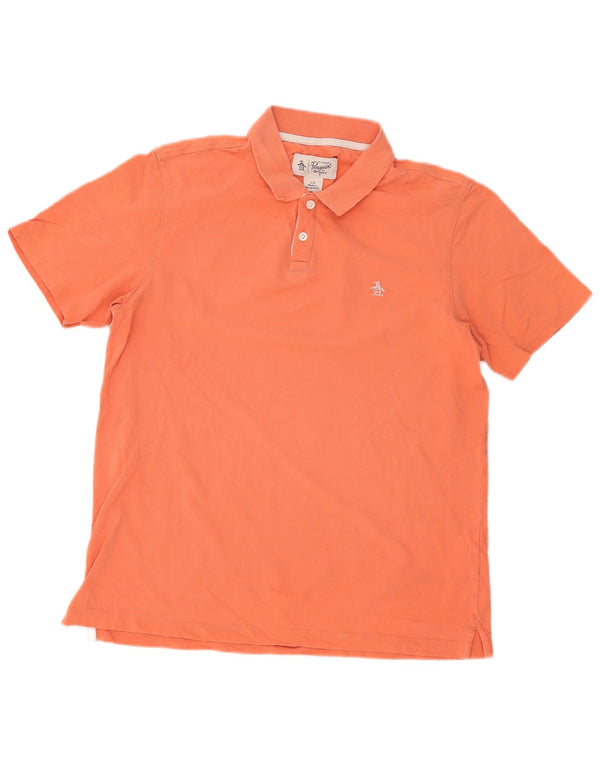 Penguin Mens Polo Shirt Large Orange Cotton