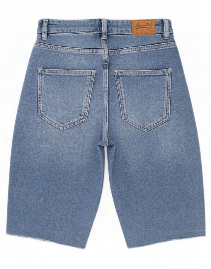 Superdry Womens Denim Shorts W28 Medium Blue Cotton
