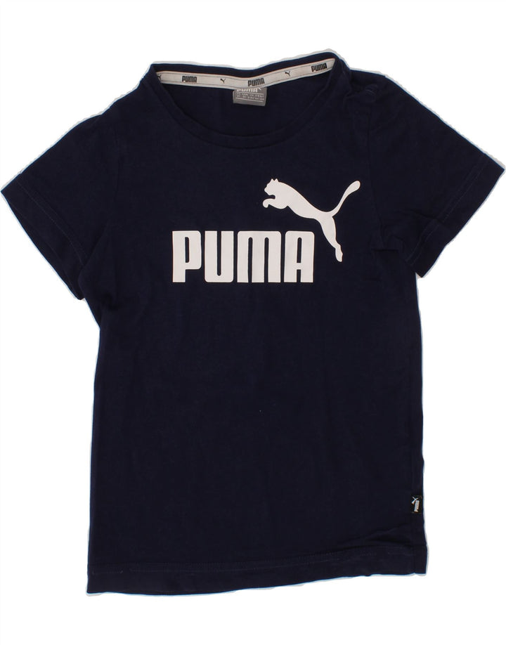 PUMA Boys Graphic T-Shirt Top 3-4 Years Navy Blue Cotton Vintage Puma and Second-Hand Puma from Messina Hembry 