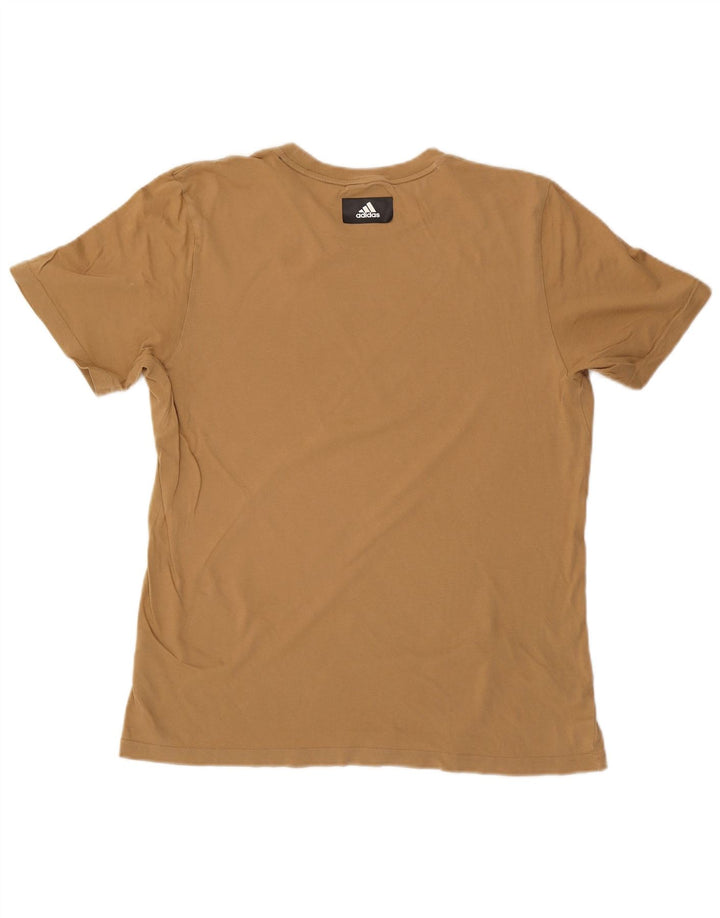 Adidas Mens Graphic T-Shirt Top Medium Beige Cotton