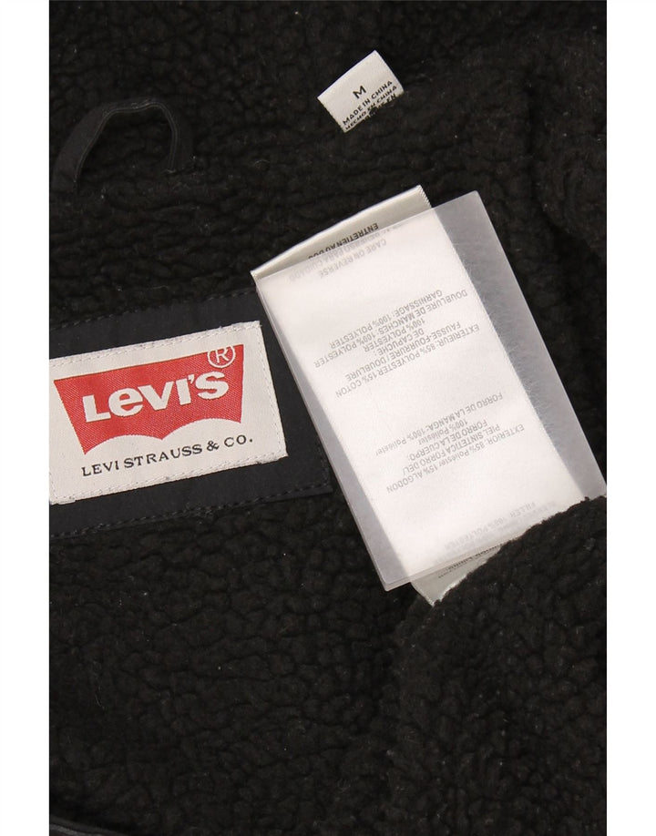 Levi's Mens Hooded Windbreaker Jacket UK 38 Medium Black Polyester
