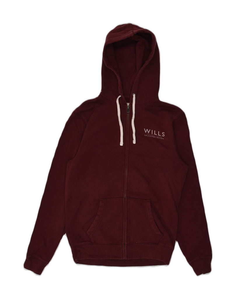 JACK WILLS Mens Classic Fit Zip Hoodie Sweater Medium Burgundy Cotton | Vintage Jack Wills | Thrift | Second-Hand Jack Wills | Used Clothing | Messina Hembry 