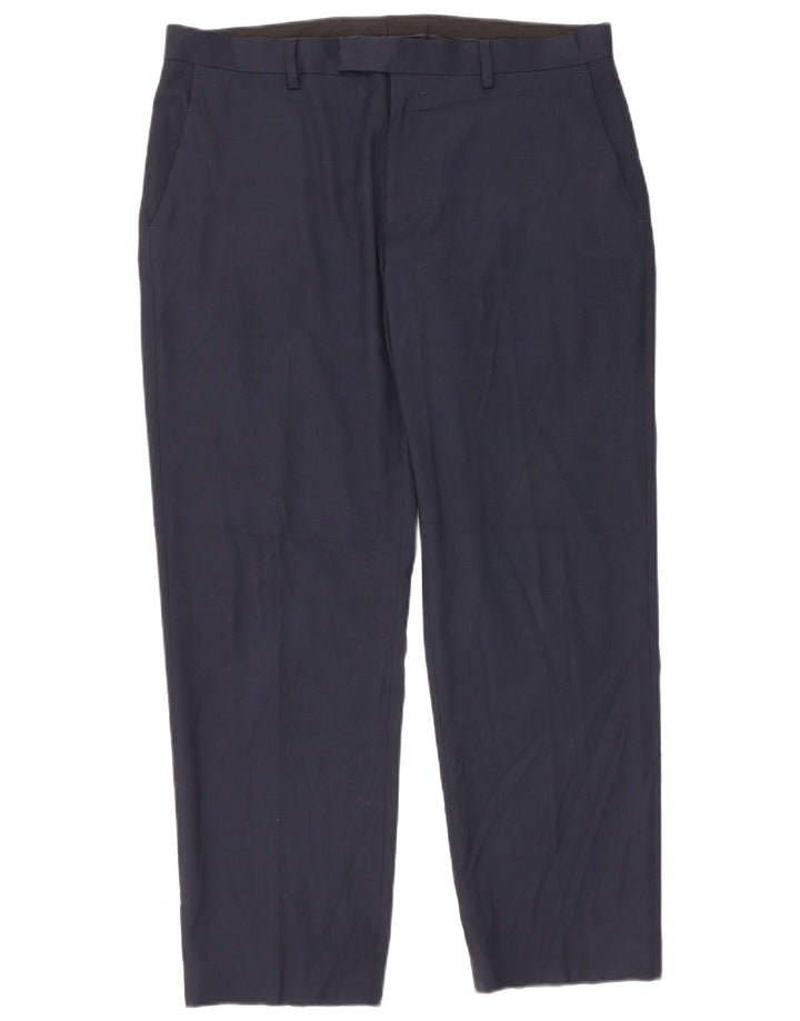 Marks & Spencer Womens Regular Fit Suit Trousers W36 L29 Navy Blue