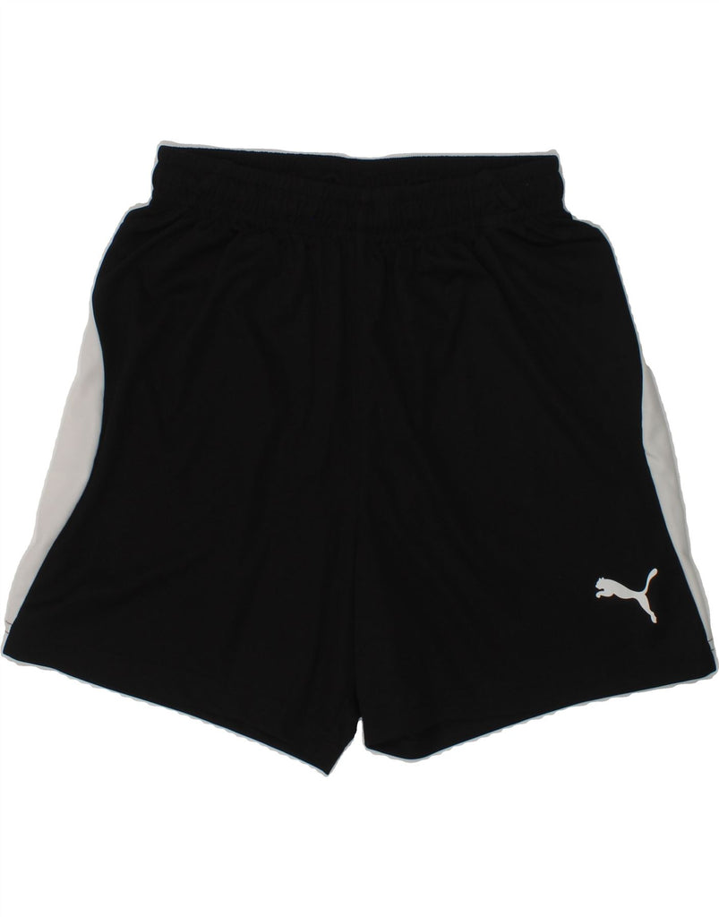 PUMA Boys Graphic Sport Shorts 11-12 Years Black Colourblock | Vintage Puma | Thrift | Second-Hand Puma | Used Clothing | Messina Hembry 