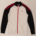 Adidas Girls Tracksuit Top Jacket 14-15 Years White Colourblock Polyester