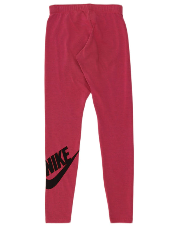 Nike Womens Graphic Leggings UK 8 Small  Pink Cotton