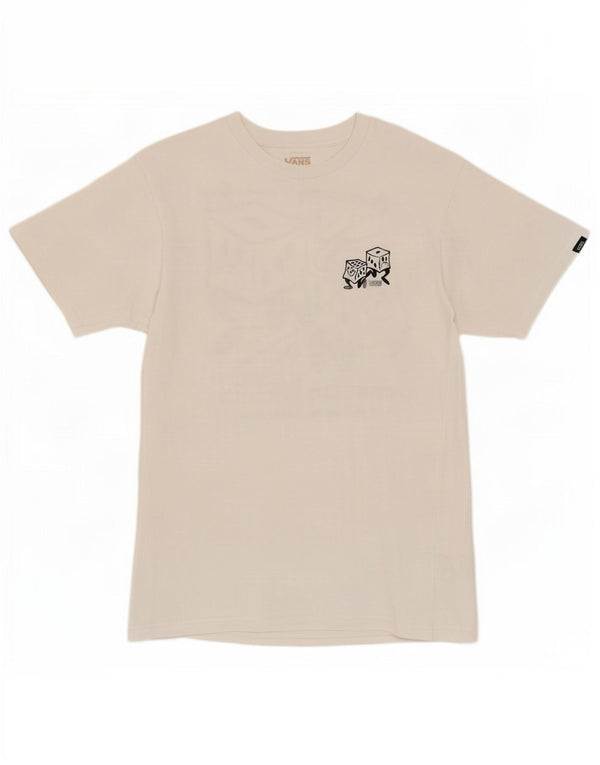 Vans Mens Classic Fit Graphic T-Shirt Top Small White Cotton