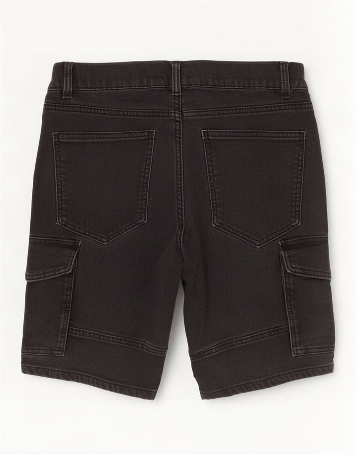 Zara Mens Cargo Denim Shorts EU 42 Large W32 Grey Cotton