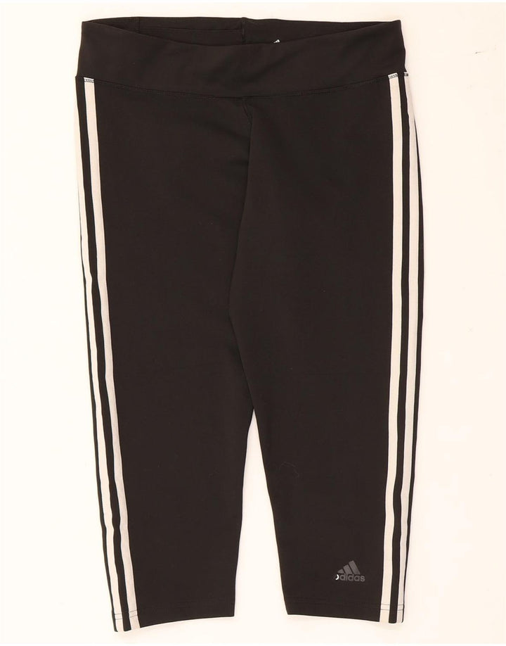 ADIDAS Womens Climalite Capri Leggings UK 12/14 Medium  Black Polyester