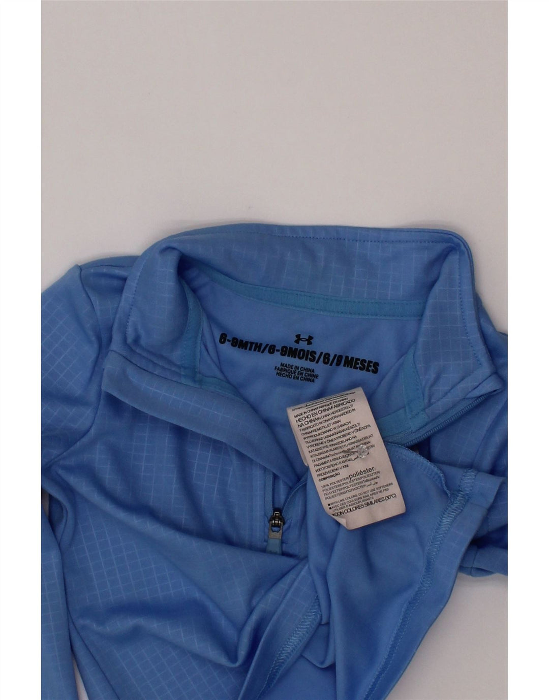 Under Armour Baby Boys Pullover Tracksuit Top 6-9 Months Blue Gingham