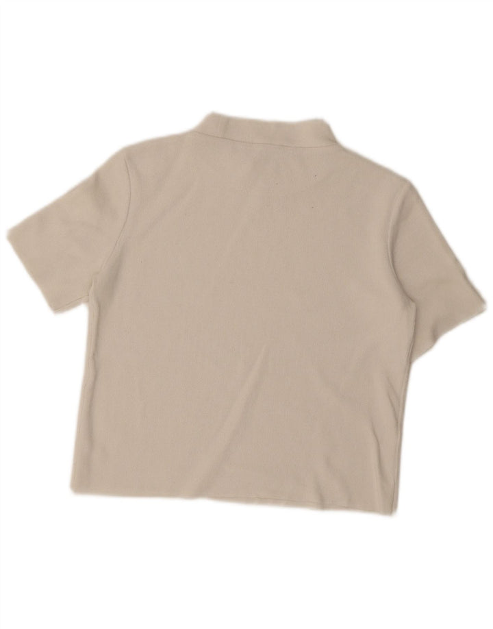 Zara Womens Trafaluc Crop Top UK 10 Small Off White