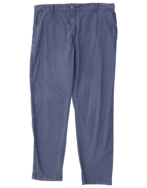 Marks & Spencer Womens Tapered Chino Trousers UK 16 Large W34 L29 Navy Blue