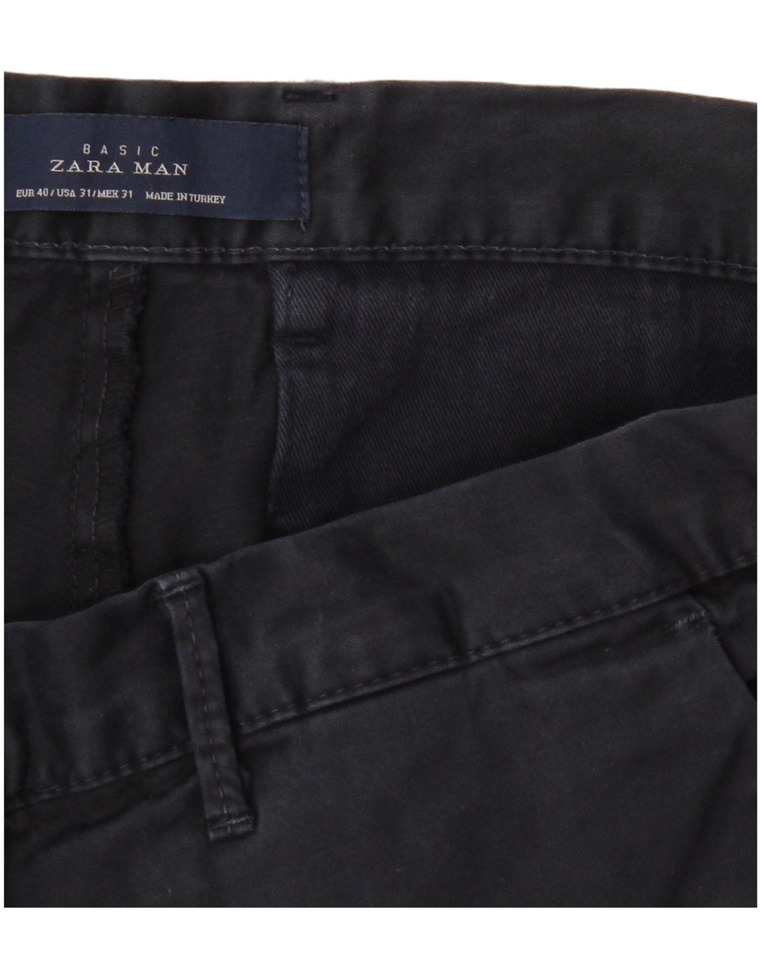 ZARA Mens Slim Chino Trousers EU 40 Medium W31 L32 Navy Blue