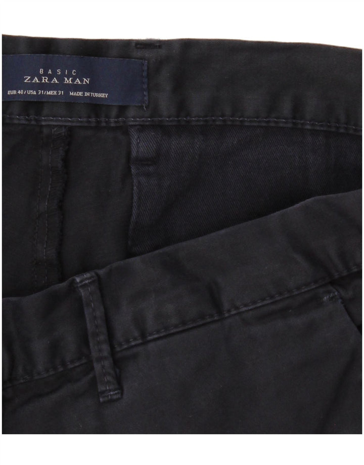 ZARA Mens Slim Chino Trousers EU 40 Medium W31 L32 Navy Blue