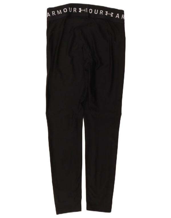 Under Armour Womens Heat Gear Graphic Leggings UK 14 Large  Black Polyester