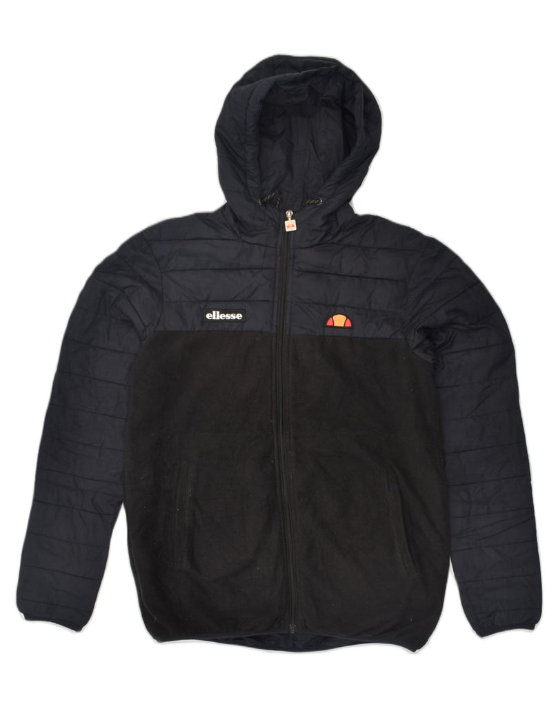 ELLESSE Mens Hooded Padded Jacket UK 34 XS Black Polyester | Vintage Ellesse | Thrift | Second-Hand Ellesse | Used Clothing | Messina Hembry 