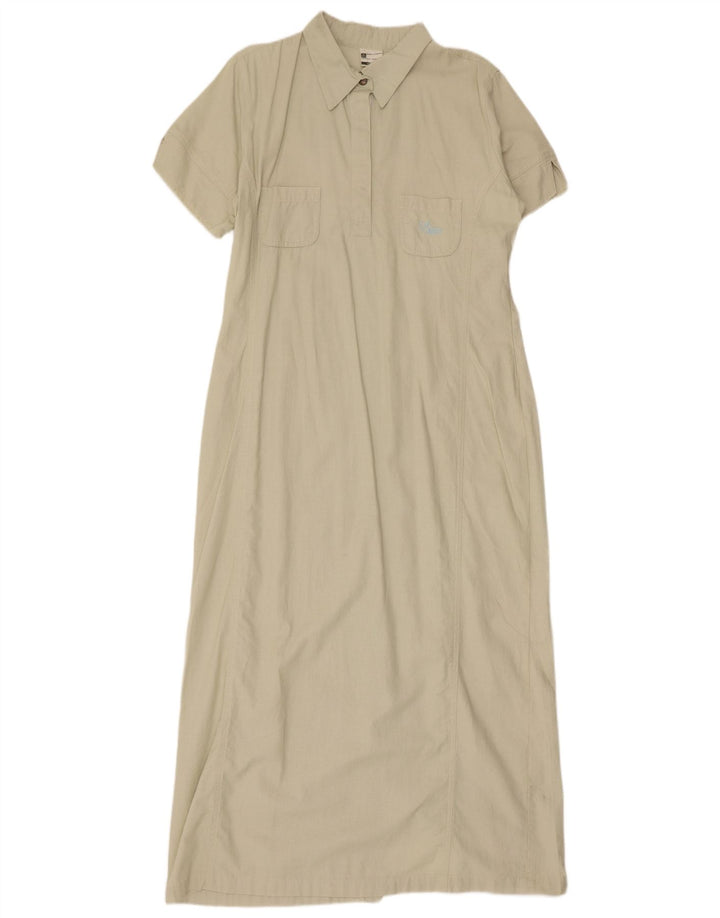 Astrolabio Womens Maxi Dress IT 48 XL Beige Cotton