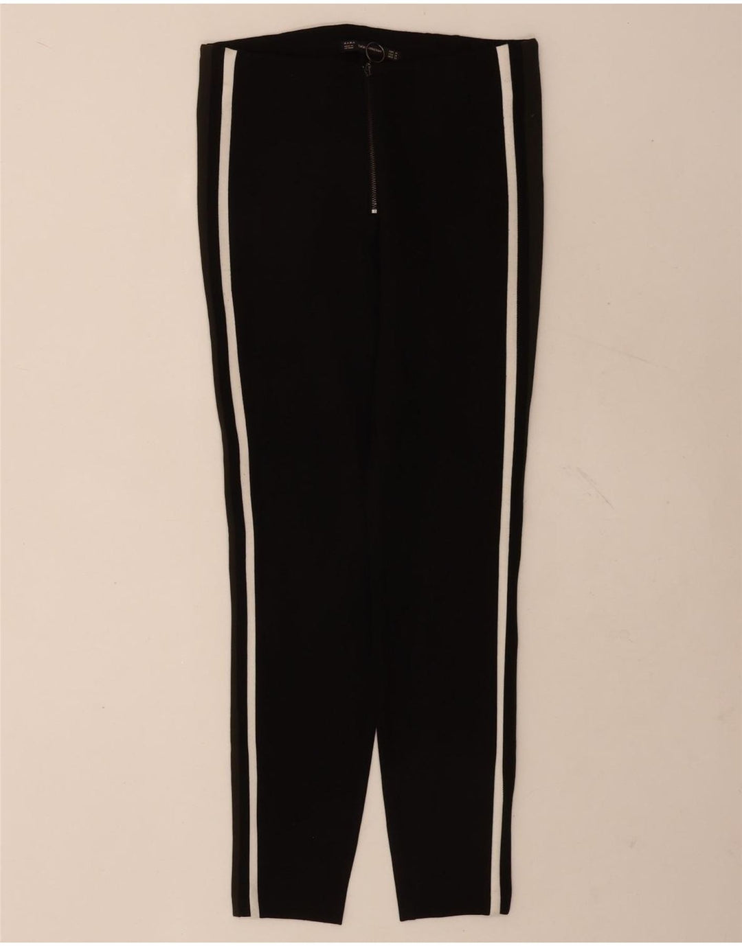 Zara Womens Tracksuit Trousers UK 12 Medium Black Colourblock Viscose