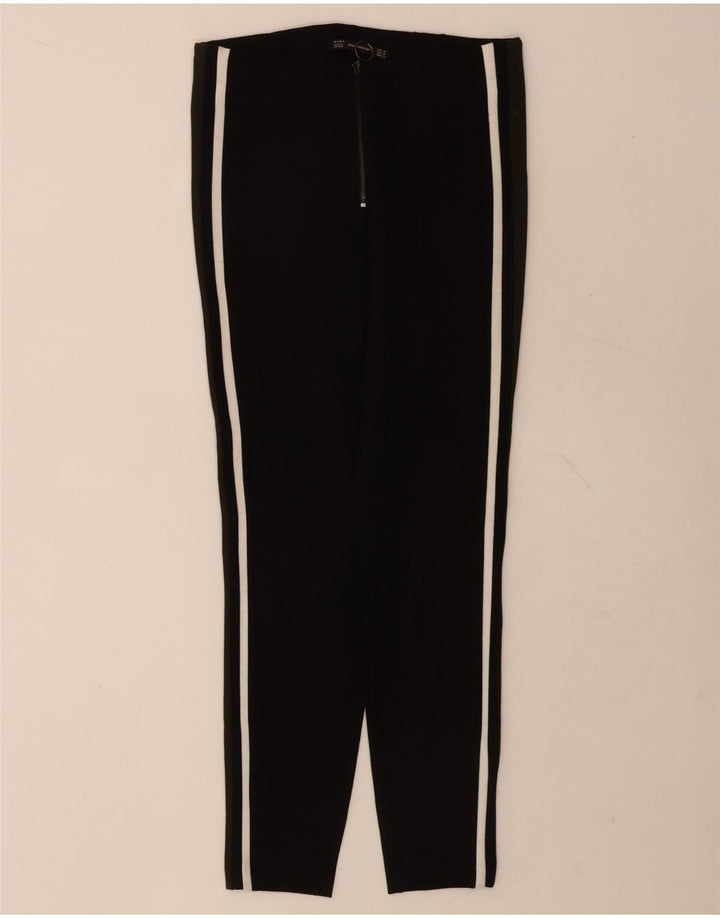 Zara Womens Tracksuit Trousers UK 12 Medium Black Colourblock Viscose