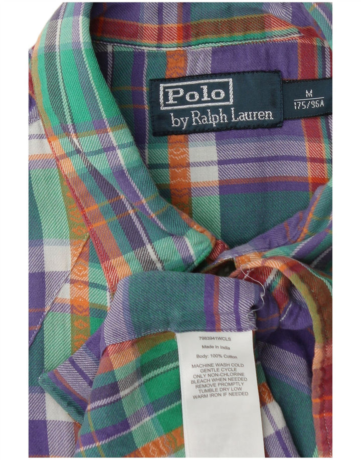 Polo Ralph Lauren Mens Flannel Shirt Medium Multicoloured Plaid Cotton