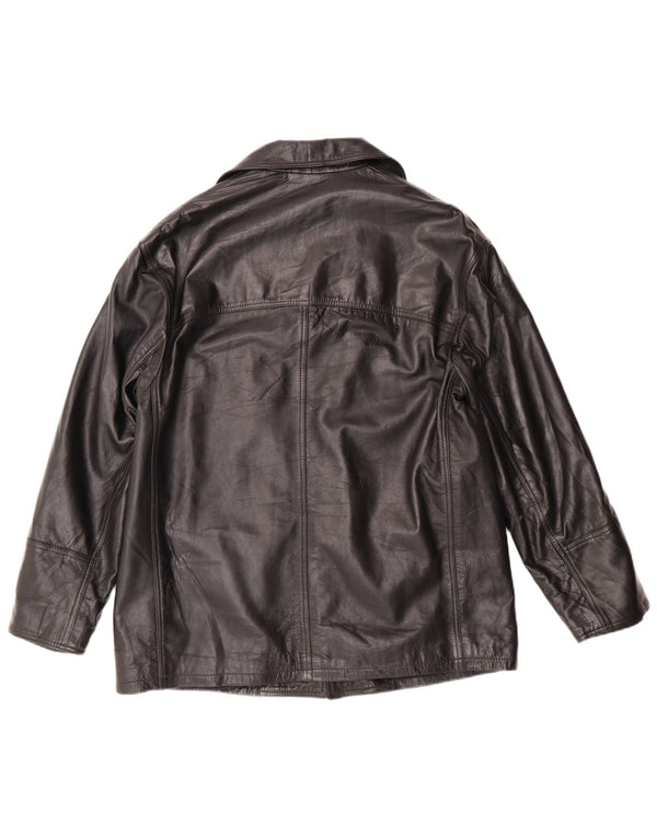 Conbipel Mens Leather Jacket IT 46 Small Black Leather