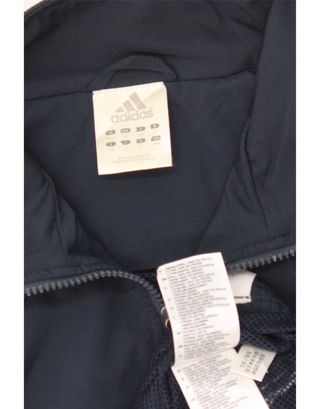 Adidas Mens Tracksuit Top Jacket UK 40/42 Medium Navy Blue Colourblock