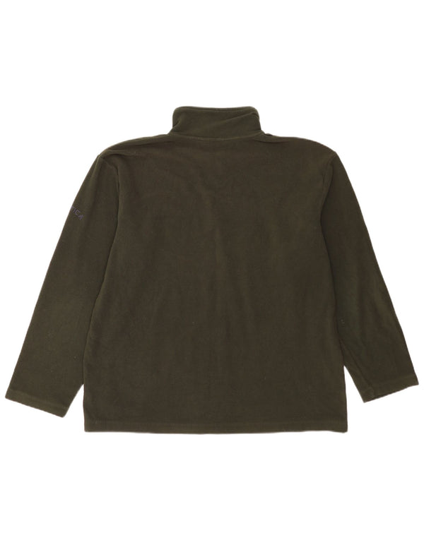 Nautica Mens Zip Neck Fleece Jumper Large Green Polyester