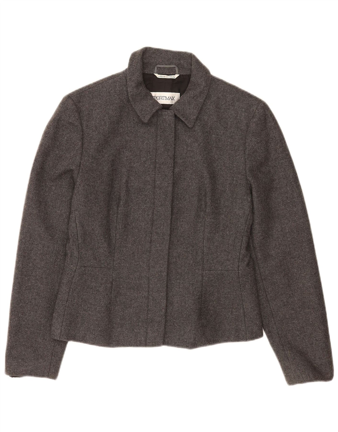 Sportmax Womens Blazer Jacket UK 12 Medium Grey Wool Classic