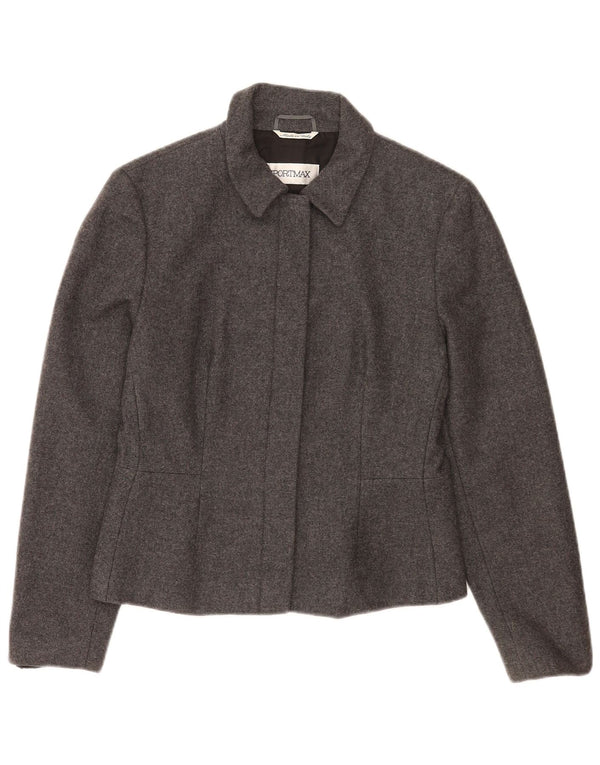 Sportmax Womens Blazer Jacket UK 12 Medium Grey Wool Classic