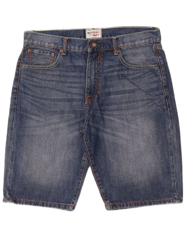 Peckott Mens Denim Shorts W33 Medium Blue Cotton