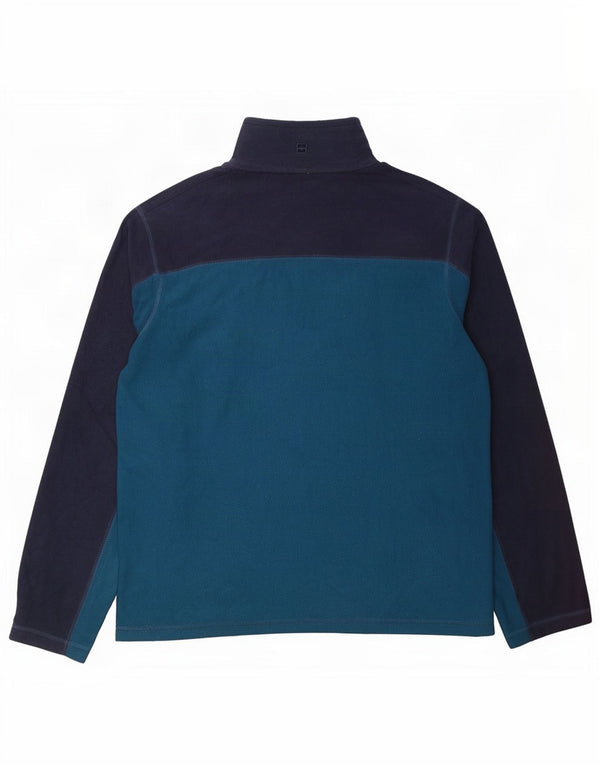 Mountain Warehouse Mens Zip Neck Fleece Jumper Small Navy Blue Colourblock
