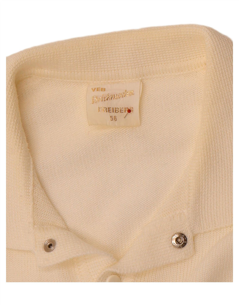 STRICKMODEN Mens Graphic Polo Neck Jumper Sweater IT 56 XL Beige Vintage Strickmoden and Second-Hand Strickmoden from Messina Hembry 