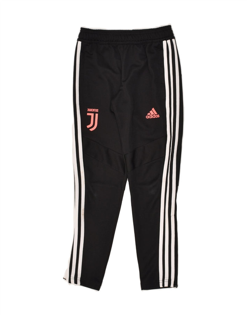 ADIDAS Boys Juventus Graphic Tracksuit Trousers 7-8 Years Black Polyester | Vintage Adidas | Thrift | Second-Hand Adidas | Used Clothing | Messina Hembry 